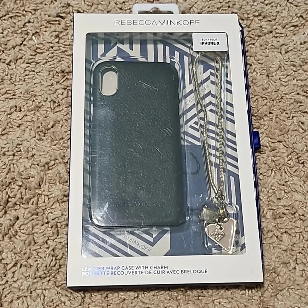 Rebecca Minkoff‎ Leather Wrap Case with Charm- Iphone X